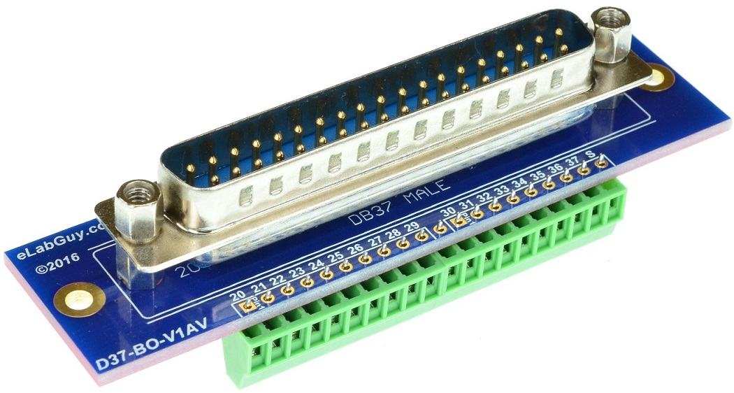 DB37 Male vertical Connector Breakout Board